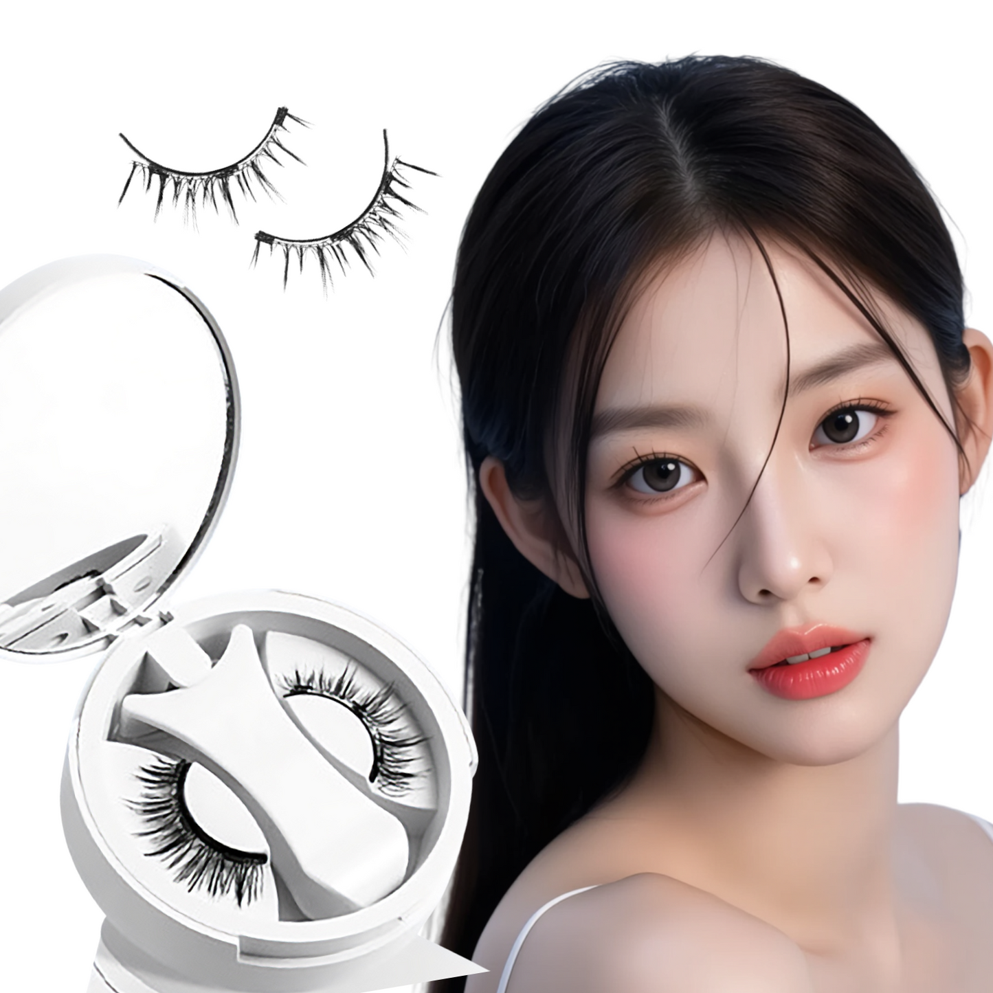【2025改良型2.0】マグネットつけまつげ 【3秒マツエク】Lumieyes 磁気 つけまつげ 、接着剤不要つけまつげ、ふんわり、すっぴん感、再利用可能、薄いメイク向き 一体型 可愛い フェミニン